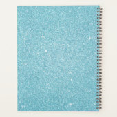 2024 Turkoois Aqua Blauw Glitter Glans Monogram Planner (Achterkant)