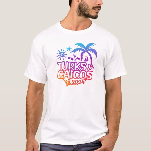 2024 Turks en Caicos Vakantie of Trip T-shirt (Voorkant)