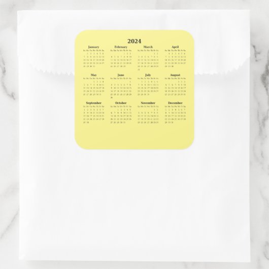 2024 Twaalf-maand kalender Sticker (Tas)