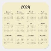 2024 Twaalf-maand kalender Sticker (Voorkant)