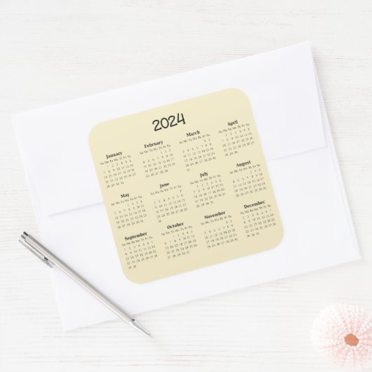 2024 Twaalf-maand kalender Sticker (Envelop)