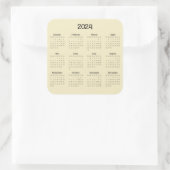 2024 Twaalf-maand kalender Sticker (Tas)