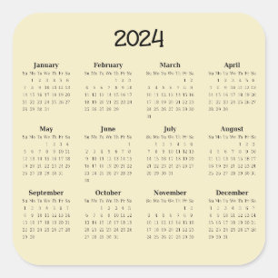 2024 Twaalf-maand kalender Sticker