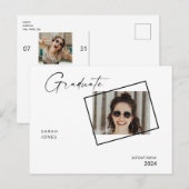2024 Twee fotocollage afstudeerfeest Briefkaart (Voorkant / Achterkant)