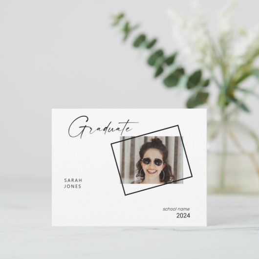 2024 Twee fotocollage afstudeerfeest Briefkaart (Staand voorkant)