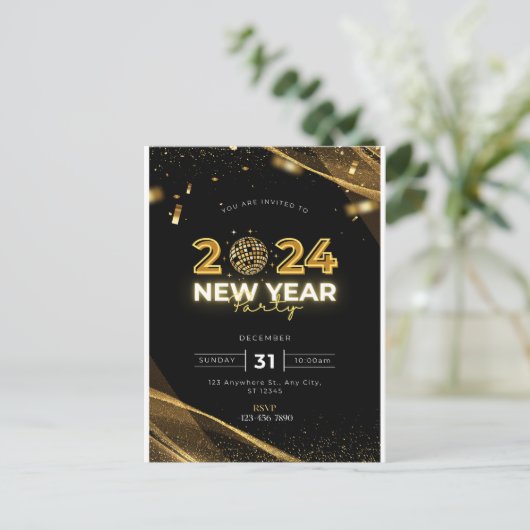 2024 Uitnodiging voor nieuwjaarsfeest (Staand voorkant)
