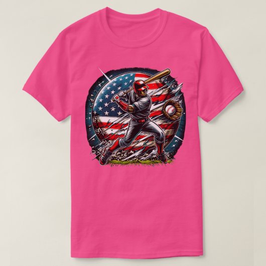 2024 USA America BESBALL in Verenigde Staten 4 JUL T-shirt (Design voorkant)