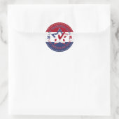 2024 USA Vlag Laat Vrijheidsring Ster Check Mark Ronde Sticker (Tas)
