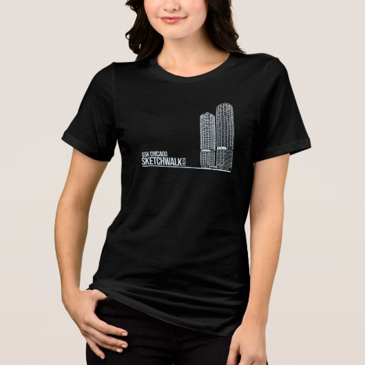 2024 Usk Chicago-schetswandeling Tri-Blend Shirt (Voorkant)