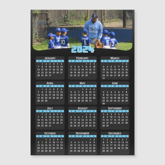2024 - Uw foto toevoegen - Kalender - Blauw (Voorkant)