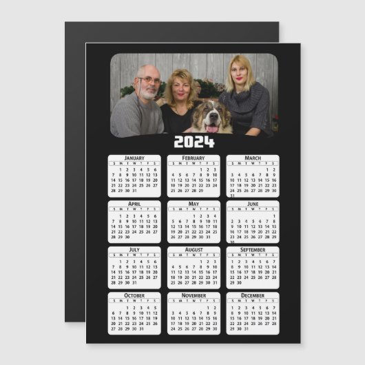 2024 - Uw foto toevoegen - Kalender - Zwart-wit (Voorkant / Achterkant)