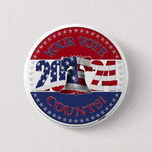 2024 Uw Stem Telt Liberty Bell Vlag VS Ronde Button 5,7 Cm
