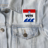 2024 Uw stem telt verkiezingsdag Blauwe Democraat Vierkante Button 5,1 Cm (In situ)