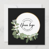 2024 Vakantie Bedrijf Groene krans Aangepaste Logo Feestdagenkaart (Voorkant)