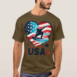 2024 Verenigde Staten Amerikaanse vlag surfer graf T-shirt