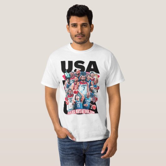 2024 Verenigde Staten Mannen nationale team T-shir T-shirt (Voorkant volledig)