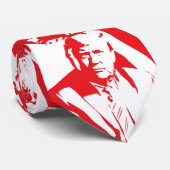 2024 Verkiezing Donald Trump for President Red Whi Stropdas (Opgerold)