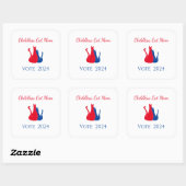 2024 Verkiezing Kinderloze Kat Mama Rood Wit Blauw Vierkante Sticker (Vel)
