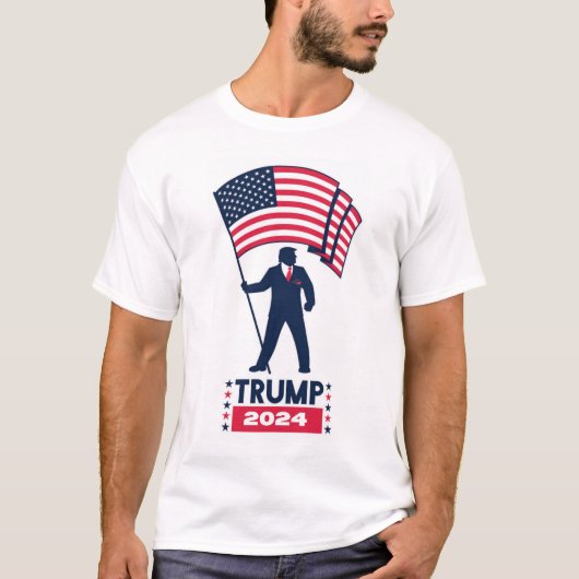 2024 Verkiezing Logo Donald Trump voor President T-shirt (Voorkant)