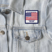 2024 VERKIEZING, TRUMP VIERKANTE BUTTON 5,1 CM (In situ)