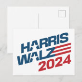 2024 Verkiezingen Harris Walz Briefkaart (Voorkant / Achterkant)