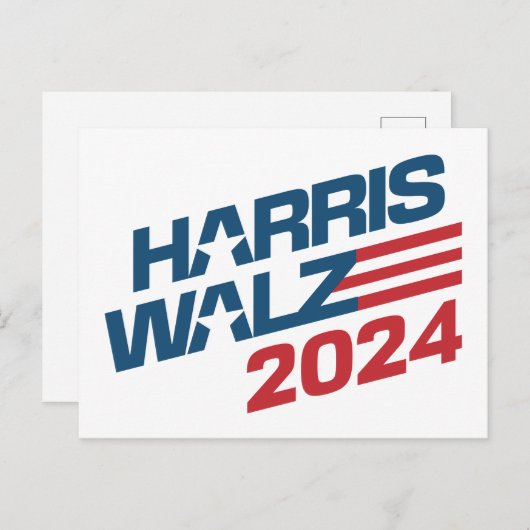 2024 Verkiezingen Harris Walz Briefkaart (Voorkant / Achterkant)