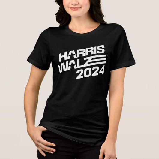 2024 Verkiezingen Harris Walz Tri-Blend Shirt (Voorkant)