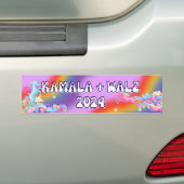 2024 Verkiezingen Kamala + Walz Bumpersticker Eenh (Op auto)