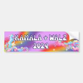 2024 Verkiezingen Kamala + Walz Bumpersticker Eenh