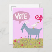 2024 Verkiezingen Schattige roze Briefkaart (Voorkant / Achterkant)