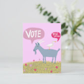 2024 Verkiezingen Schattige roze Briefkaart (Staand voorkant)