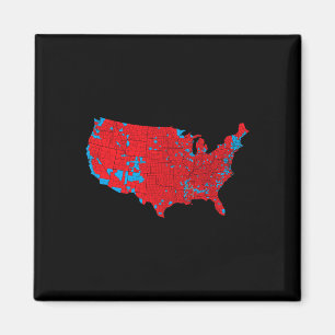 2024 Verkiezingskaart Red Trump Vance Versla Blue Magneet