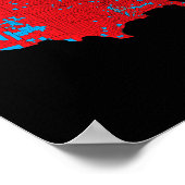 2024 Verkiezingskaart Red Trump Vance Versla Blue  Poster (Hoek)