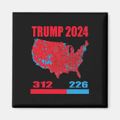 2024 Verkiezingskaart Trump 312 Red 2024 Verkiezin Magneet (Voorkant)