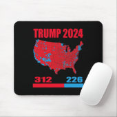 2024 Verkiezingskaart Trump 312 Red 2024 Verkiezin Muismat (Met muis)