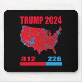 2024 Verkiezingskaart Trump 312 Red 2024 Verkiezin Muismat (Voorkant)