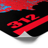 2024 Verkiezingskaart Trump 312 Red 2024 Verkiezin Poster (Hoek)