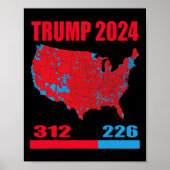 2024 Verkiezingskaart Trump 312 Red 2024 Verkiezin Poster (Voorkant)