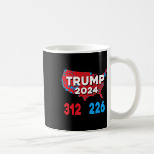 2024 Verkiezingskaart Trump 312 Rode Verkiezingen  Koffiemok