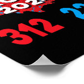 2024 Verkiezingskaart Trump 312 Rode Verkiezingen  Poster (Hoek)