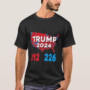 2024 Verkiezingskaart Trump 312 Rode Verkiezingen T-shirt