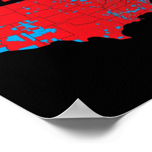 2024 Verkiezingskaart Trump 312 Rode Verkiezingska Poster (Hoek)