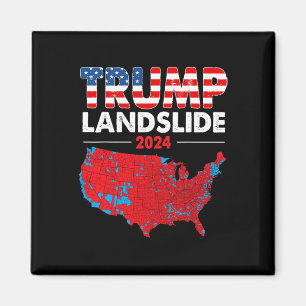 2024 Verkiezingskaart Trump Landslide Rode Verkiez Magneet