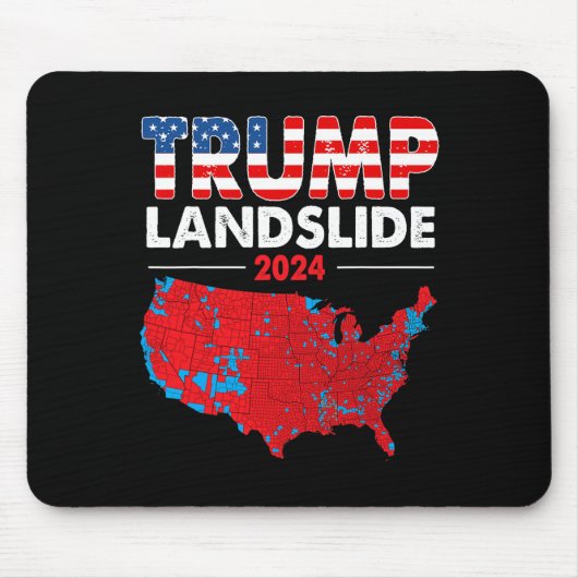 2024 Verkiezingskaart Trump Landslide Rode Verkiez Muismat (Voorkant)