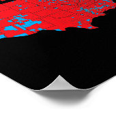 2024 Verkiezingskaart Trump Landslide Rode Verkiez Poster (Hoek)