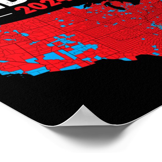 2024 Verkiezingskaart Trump Landslide Rode Verkiez Poster (Hoek)