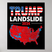2024 Verkiezingskaart Trump Landslide Rode Verkiez Poster (Voorkant)