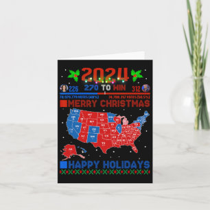 2024 Verkiezingskaart Vrolijk Kerstfeest Trump Lan Kaart