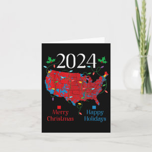 2024 Verkiezingskaart Vrolijk Kerstfeest Trump Lan Kaart