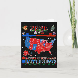 2024 Verkiezingskaart Vrolijk Kerstfeest Trump Lan Kaart